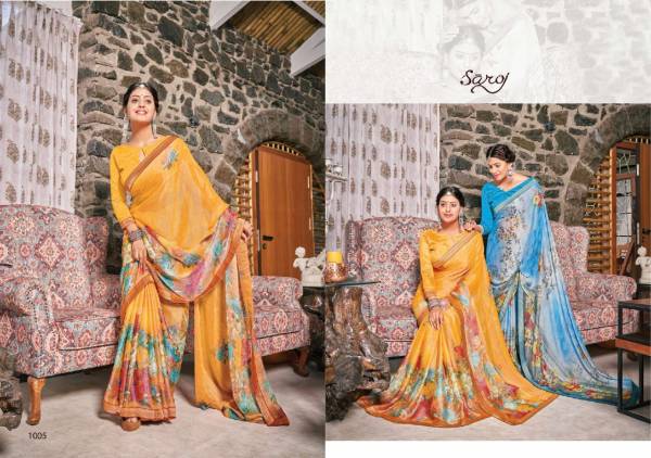 Saroj Delight 4 Printed Brasso Casual Wear Latest Saree Collection